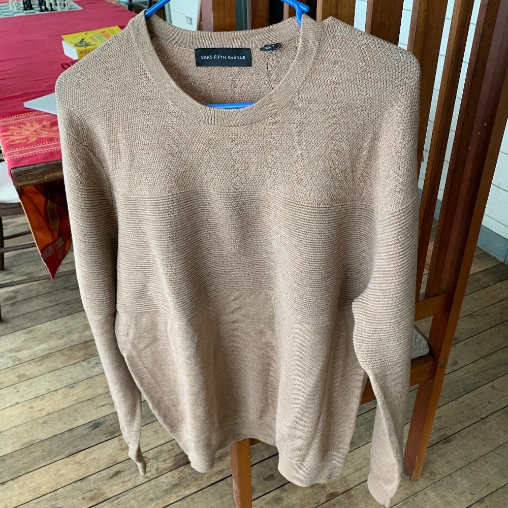 Men's tan sweater from Saks Fifth Avenue
